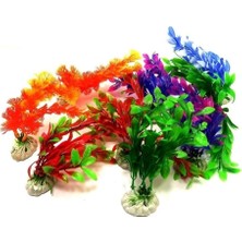 Plastik Yapay Akvaryum Bitkisi 16 cm 12 Adet