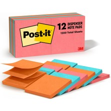 Pop-Up Notlar, 3x3 Inç, 12 Ped, Amerika'nın 1 Numaralı Favori Yapışkan Notları, Poptimistik, P