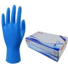 Beybi L (Large) Pudrasız Mavi Nitril Muayene Eldiveni 20 Paket (1 Koli)