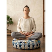 Karabuğday Kabuğu Dolgulu Meditasyon Minderi, Geniş Yoga Minderi, Premium Italyan Kumaş Kılıf,