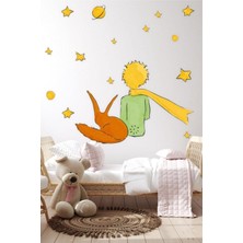 Msticker-Küçük Prens ve Sarı Yıldızlar Çocuk Bebek Odası Sticker Seti
