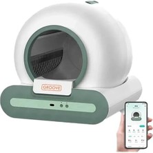 Ti+ Wi-Fi Akıllı Kedi Tuvaleti, 65L Kapasite, 9l Çöp Torbası, 1-8 kg Kediler Için Yeşil