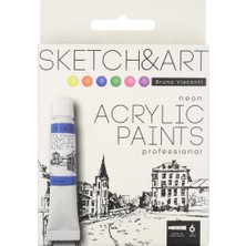 Sketch&art Akrilik Boya Seti 6X12ML Neon Renkler NO:70-0064
