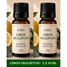 E.M.S 2 X 10 ML LİMON OKALİPTUSU (OKALİPTUS & LİMON) ESANSİYEL UÇUCU YAĞI BUHURDANDLIK DİFZÖR ODA KOKUSU.