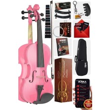 Pembe 1/2 Çocuk Kemanı, 8-10 Yaş Için, Taşıma Çantası ve Aksesuar Seti