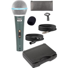 Lastvoice LV-680 Profesyonel Dinamik El Mikrofonu (Çift Kablo Sünger Çanta Tutacak)