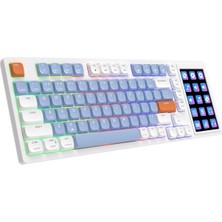 Ajazz AKP815%75 Low Profile Mekanik Klavye, 4.33'' LED Dokunmatik Ekranlı, Programlanabilir Rgb Gas