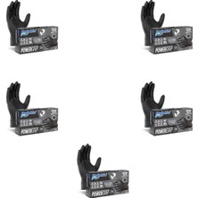 Dolphin Nitril Powergrip Ekstra Kalın Elmas Dokulu Eldiven Siyah Xl Büyük Boy - 50'li 5 Paket