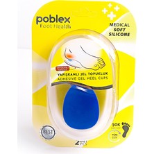 Poblex Yapışkanlı Silikon Jel Topukluk, Erkek, Mavi, 2'li Set