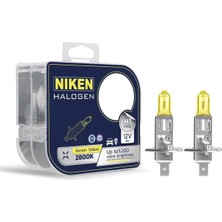 Niken 12V H1 55W Sarı Işık Ampul PX26D 2800K, 1 Takım 2 Adet