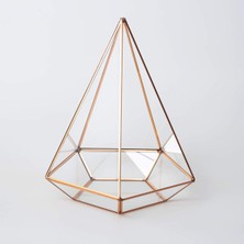 26X21X21CM Bakır Rose Gold Geometrik Teraryum Cam Fanus Aksesuar Çikolata Kutusu