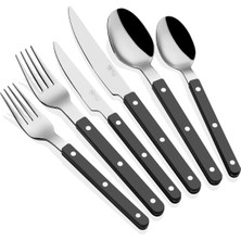 The Mia Comida Çatal Kaşık Bıçak Takımı Siyah 36 Parça