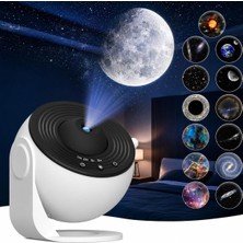 Planetaryum Galaksi Projektör Gece Lambası, 12 Adet Hd Uzay Projeksiyon Diski, Ayarlanabilir Odak
