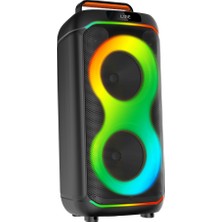 Başkenttekno GD-2823 Dijital LED Göstergeli Fm Radyolu Mikrofonlu Rgb Tws Çift 8 Inç Stereo Bass Kablosuz Karaoke Hoparlör