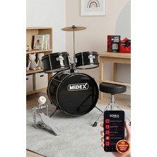 CD300X-BK Akustik Çocuk Baterisi Davulu Seti 5-14 Yaş Için Full Set