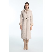 Peluş Yaka ve Kol Detaylı Kapitone Mont Taş Zühre 13960