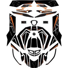 Peugeot XP-400 Uyumlu Tank Pad Set Siyah Turuncu Redline Grafik