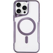 Ankaverse®  iPhone 16 Pro Max Kılıf Boyi Magsafe Silikon Kapak - Derin Mor