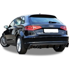 MKG Otomotiv Audi A3 8V Sportback S3 Difüzör Arka Difizör Parlak Siyah Plastik 2012-2016