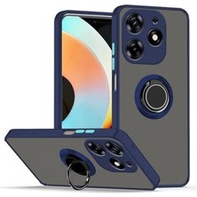 Nanospace Tecno Spark 10 Pro Uyumlu Kılıf Standlı Kamera Korumalı Buzlu Kenarları Renkli Yüzüklü Sert Silikon Monteryal Kılıf