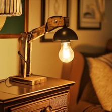Celestia Home Modern Vintage Ahşap Masa Lambası - Otantik Iskandinav Abajur, Dekoratif Aydınlatm