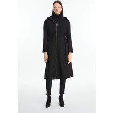 Kapüşonlu Beli Lastikli Giy Çık Siyah Zühre 0313