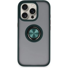 Ankaverse®  iPhone 16 Pro Max Kılıf Montreal Yüzüklü Silikon Kapak - Yeşil