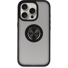 Ankaverse®  iPhone 16 Pro Max Kılıf Montreal Yüzüklü Silikon Kapak - Siyah
