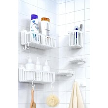 Ata Home Banyor 6'li Banyo Seti Yapışkanlı Banyo Düzenleyici Şampuanlık Diş Fırçalık Sabun
