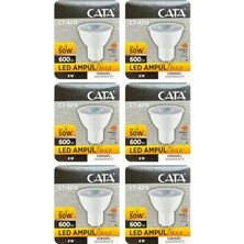 8W (50W) 3000K Sarı Işık GU10 Duylu LED Spot Ampul, 6 Adet