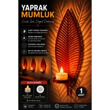 BENCEAL Yaprak Tasarımlı Dekoratif LED Mumluk Mıknatıslı Duvar Aplik Pilli Tealight Mumlu Dekoratif Duvar Aydınlatma