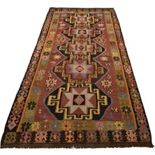 Zehra Abla Halı El Dokuma Devasa Boyut Yıldızlı Kars Kağızman Yün Kilim 5516 RENKLI-150 x 350