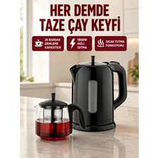 Çaycı Cam Demlikli 1800W Güçlü ve Sıcak Tutmalı Elektrikli Çay Makinesi - Lisinya