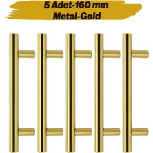 Mobilya Kulpu Mutfak Çekmece Dolap Dolabı Kapak Kulpları Kulbu Gold Altın 160MM 16 cm Metal (5 A