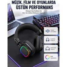 Rgb Işıklı Katlanabilir Bluetooth 5.3 Kulak Üstü Kulaklık - Lisinya
