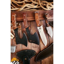 4 Lü Set Outdoor Balta Bıçak Set Kamp Baltası Bıçak Şef Bıçağı Nacak Budama Baltası Outb