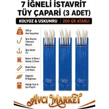Avcı Market 3 Adet -  4 Numara Iğne - 7 Iğneli - 200GR Atarlı Iri Istavrit-Uskumru-Kolyoz Tüy Çaparisi