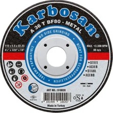 Karbosan 910020 Nk Düz Metal Kesme Diski 115X2.5X22MM