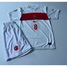 Candy Cup Türkiye Ardagüler Yeni Sezon Özel Tasarım 8 Numara Beyaz Çocuk Futbol Forması 2li Set H