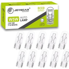 Joyecar W5W T10 Ecco Series Sarı Otomobil Ampulü, 12V 5W,%60 Daha Fazla Işık, 10 Adet