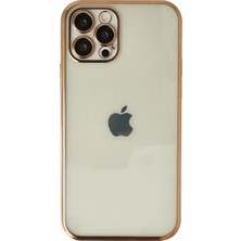 Ankaverse®  iPhone 12 Pro Kılıf  Lensli Silikon - Gold