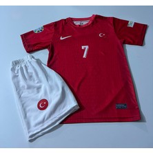 Candy Cup Türkiye Aktürkoğlu Yeni Sezon Özel Tasarım 7 Numara Kırmızı Çocuk Futbol Forması 2li Set H