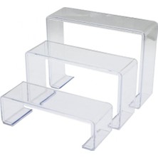 Hace Bazaar Poşetli 3 Boy Merdiven Teşhir Ayak Yükseklik: 6-11.5-16.5cm Derinlik: 6.5cm En: 19.5-20.5-21.5cm (4887)