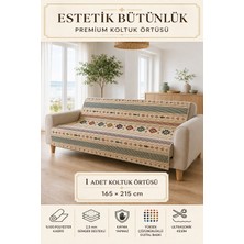 Alanur Home Çok Amaçlı Modern Bohem Kadife Koltuk Örtüsü,çekyat Örtüsü Piknik Örtüsü Masa Örtüsü Kaymaz Süngerli