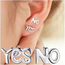 Küpe 925 Ayar Yes ve No Saplamalı Gümüş