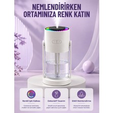 Sessiz Hava Nemlendirici Renkli Gece Işıklı Otomatik Kapanma Özellikli Nemlendirme Cihazı - Lisinya