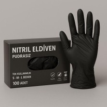 Pudrasız Siyah Nitril Eldiven - Tek Kullanımlık, Lateks Içermez,dayanıklı ve Hijyenik (S/m/l)