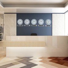 Ankaverse Modern 36 cm Tabelalı Dünya Saatleri – Beyaz 5’li