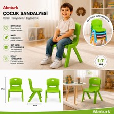Abnturk 4 Adet Kırılmaz Sert Plastik Çocuk Sandalyesi-Ev Kreş Anaokulu Aktivite Etkinlik Sandalyesi