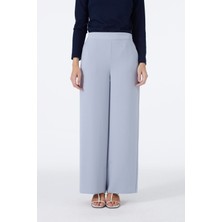 Zühre Bol Paça Kumaş Gri Pantolon P-0013